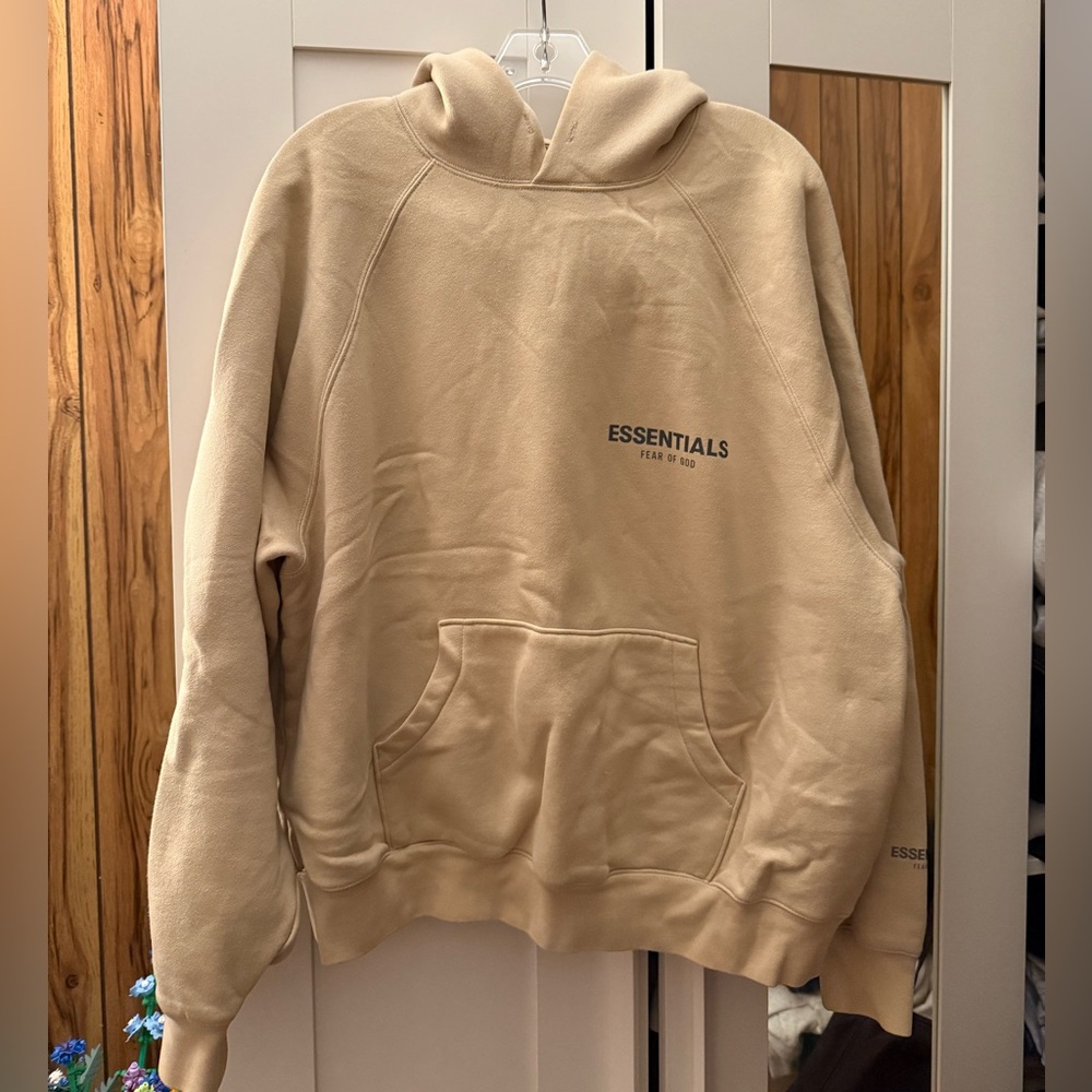 Fear of God Essentials Beige Hoodie